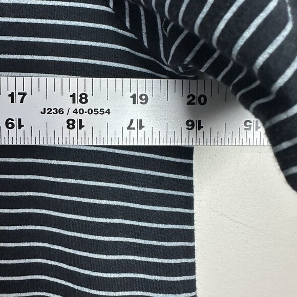 Fresh Produce Dress M Striped Pockets Trapeze Shift Loose Flowy‎ Midi Black Gray - Picture 6 of 7